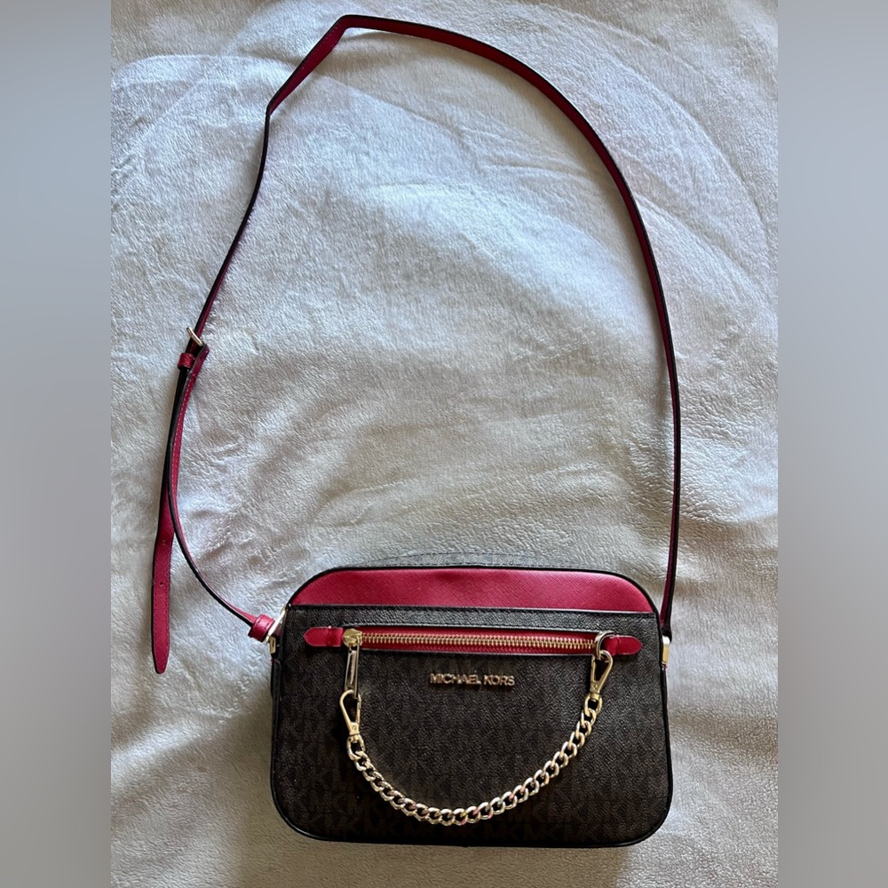 Michael Kors Jet set crossbody in Flame/brown